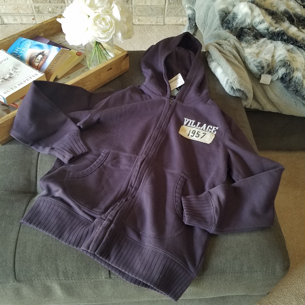 ZARA Purple Plum Hoodie Full Zip Sweatshirt NEW